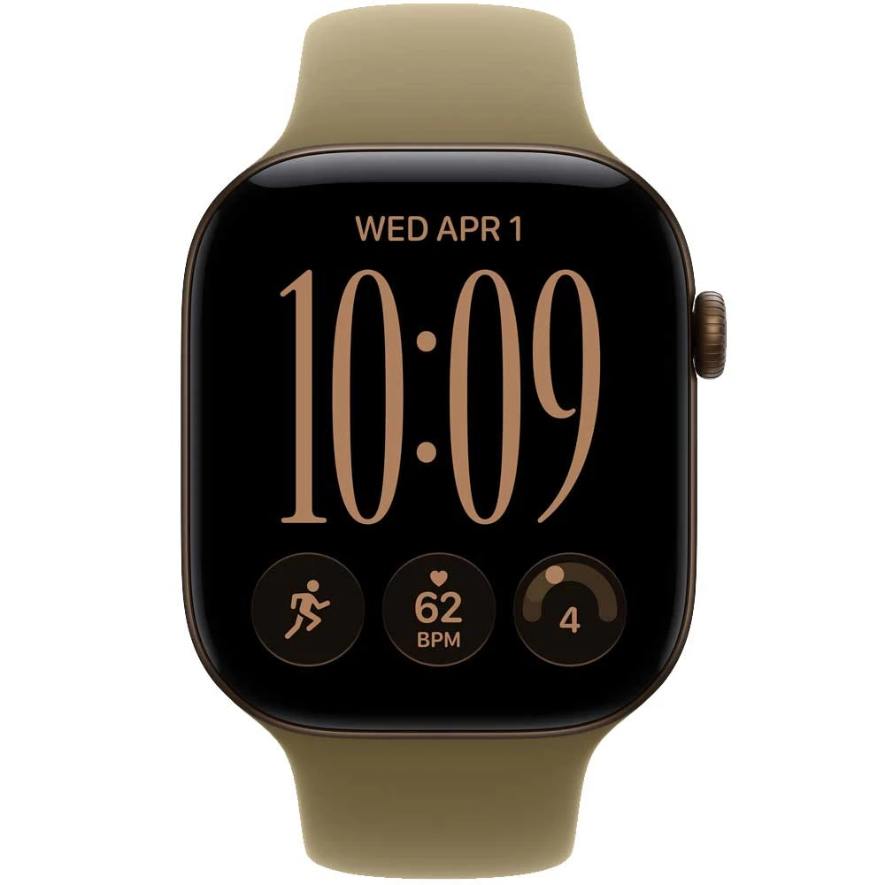 Apple Watch Series 12 GPS 46mm Dark Bronze Aluminium Case with Olive Sport Band - S/M (MJEQ4RK/A)